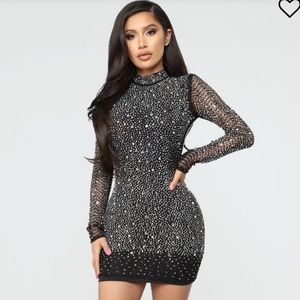 On a Pedestal Rhinestone Mini Dress